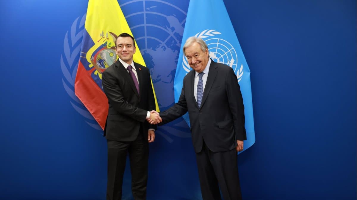 Noboa se reunió con António Guterres: esto acordaron sobre la lucha contra el narcotráfico