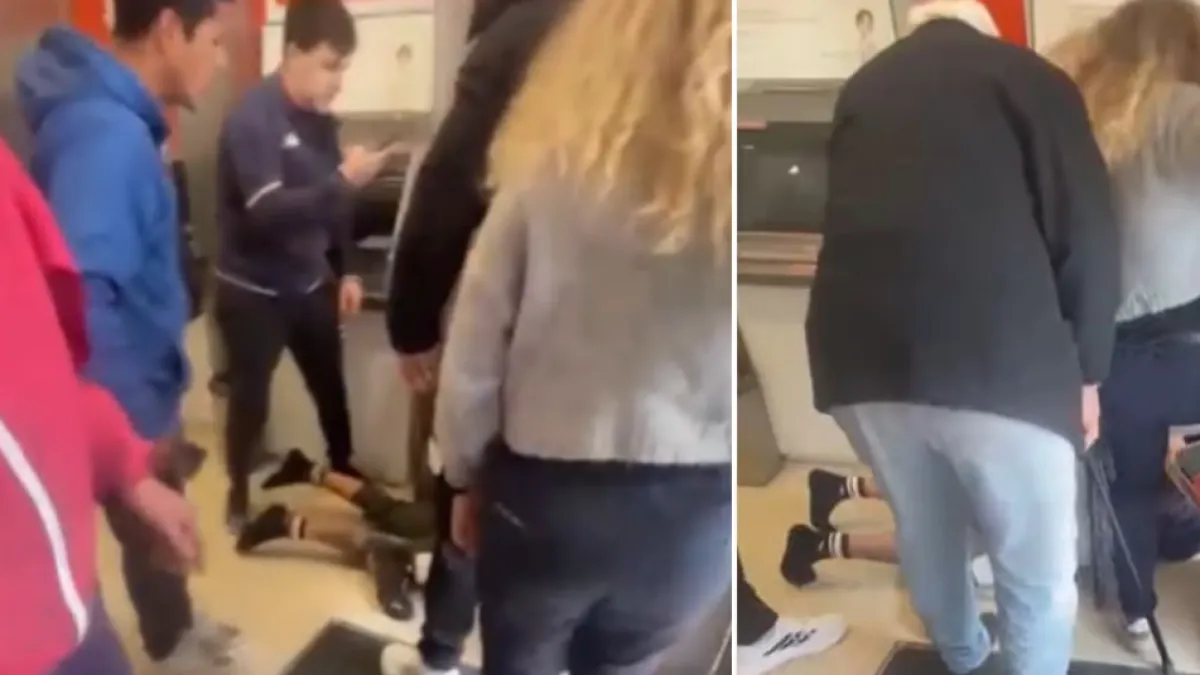 Así fue el momento en que clientes de un banco se enfrentaron y desarmaron a ladrón que disparó cinco veces en un cajero automático