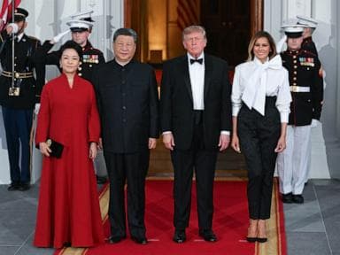 Trump welcomes Xi to White House for state dinner